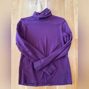 Striped Purple Turtleneck Top